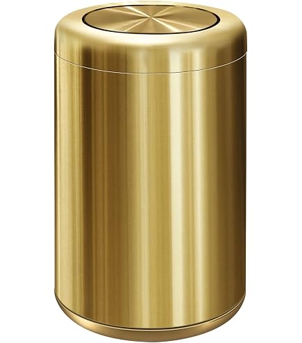 マ*ー様 GOLD TRASH Amazon.com: Maxdot 10l / 2.6 Gallon Gold Bathroom Trash Can with